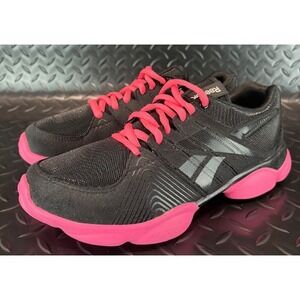 Reebok Womens Fitnisrush Dance Shoes Black Pink Athletic Sneakers size 5.5